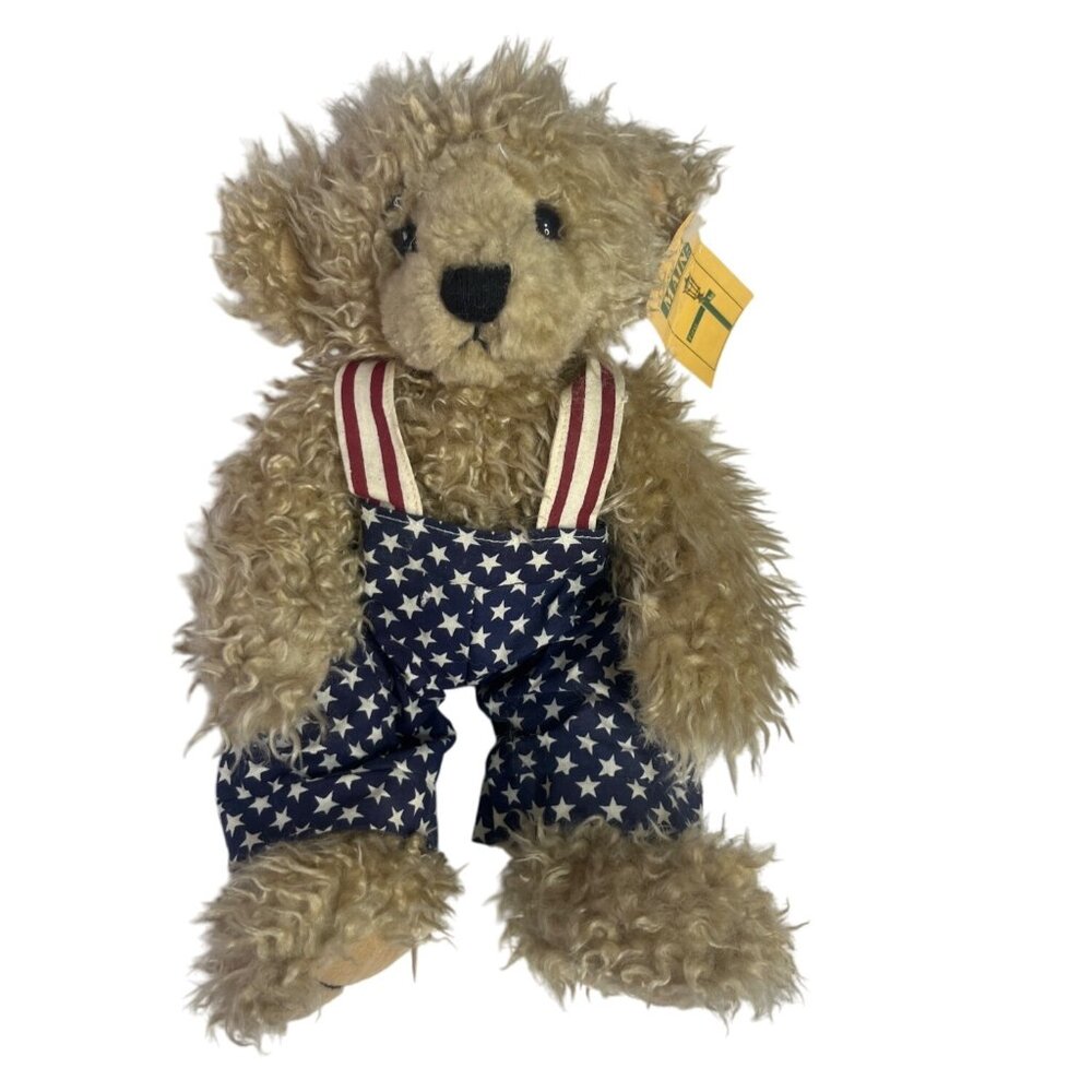 First & Main Teddy Bear Small Star Pattern Overalls Striped‎ Original Tags